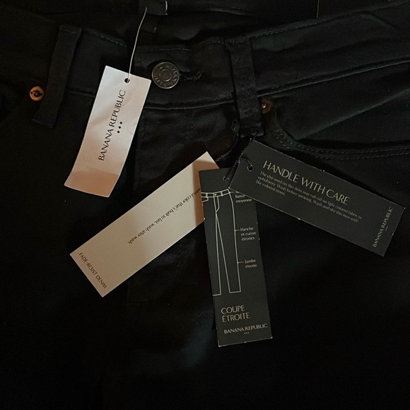 NWT Banana Republic fade resistant mid rise black skinny jeans size 6/28 stretch - Picture 6 of 13